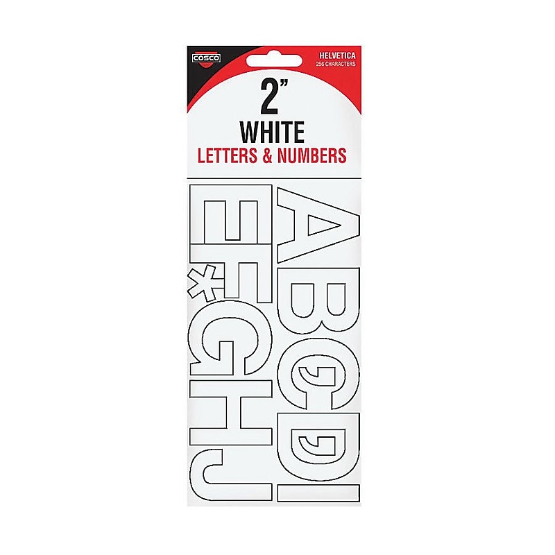 Cosco® Letter and Number, 2", Vinyl, White (98141) image 1