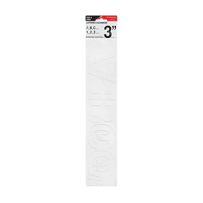 Cosco® Letter and Number, 3", Vinyl, White (98143) image 1