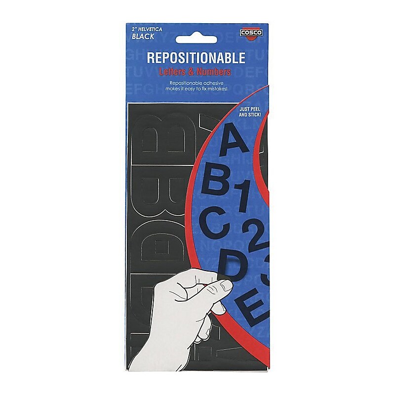 Cosco® Repostionable Letter and Number, 2", Black (98195) image 1