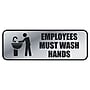 Cosco Employees Must Wash Hands  Sign, 9" x 3", Silver (098205)~#|#~m003956218_sc7