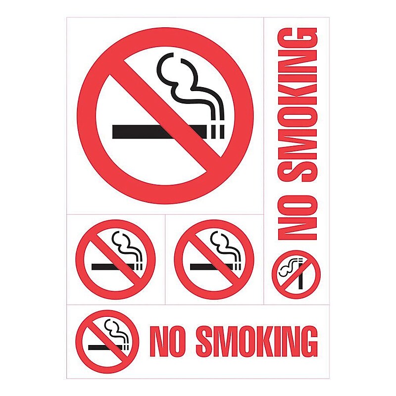 Cosco® No Smoking Sign, 12" x 8", Plastic, Red (098267) image 1