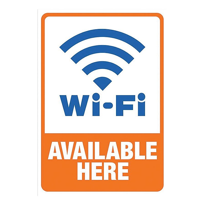Cosco Wi-Fi Available Here Adhesive Sign, 5 1/4" x 6 1/4", Multicolored (098359) image 1