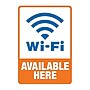 Cosco Wi-Fi Available Here Adhesive Sign, 5 1/4" x 6 1/4", Multicolored (098359)~#|#~m003956225_sc7