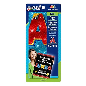 ArtSkills® Jumbo Sparkle Quick Letters, Assorted, 4", 108/count (PA-1484)