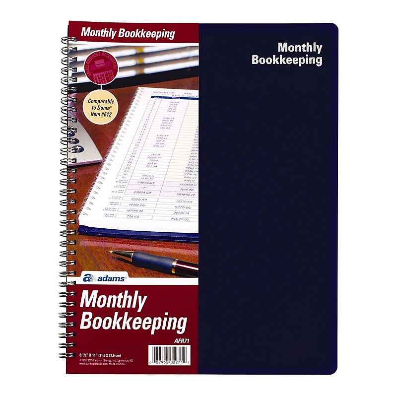 TOPS Bookkeeping Record, 8 Columns, 8.5" x 11", Blue, 32 Sheets/Book (AFR71) image 1