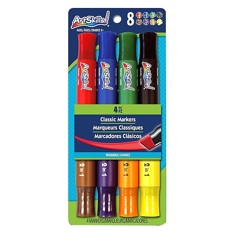 ArtSkills® Classic Chisel Washable Poster Marker, Assorted, 4/Pack (PA-1207) image 1
