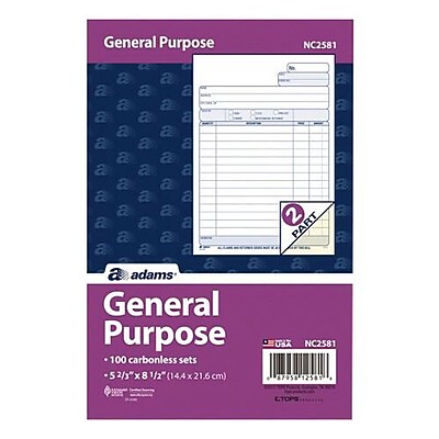 Bilingual Sales Order Form - 50 Duplicates Carbonless And Staple Bound 5 X 8