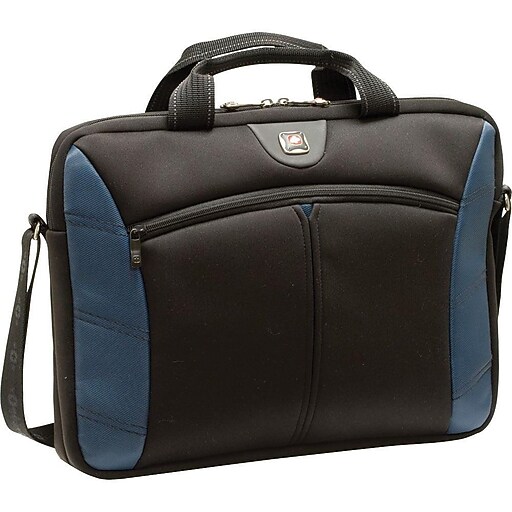Swiss Gear Sherpa Slim Laptop Case, Black/Blue Polyester (27501060
