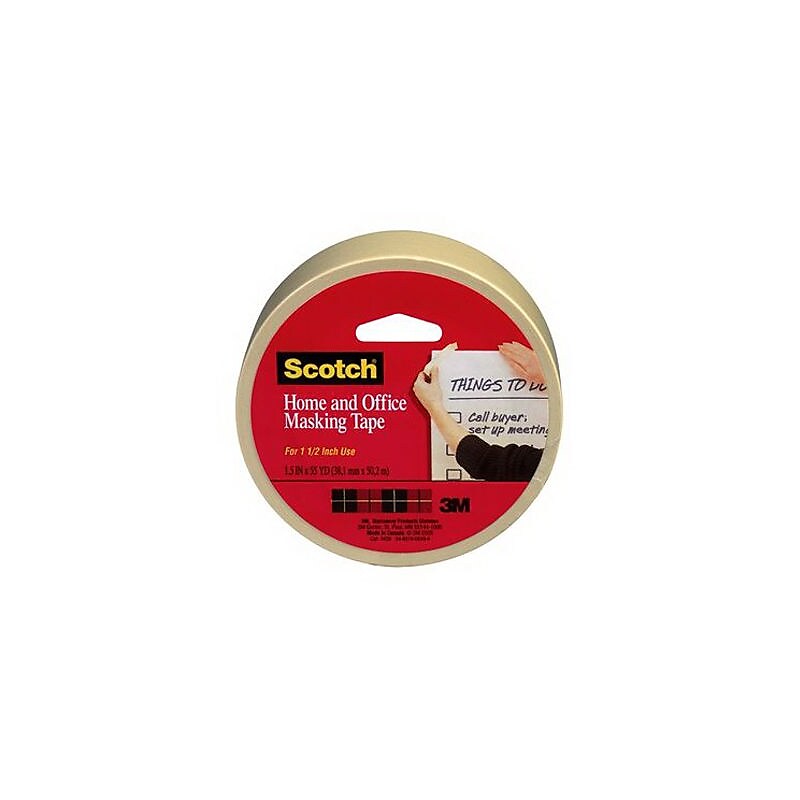 Scotch® 1" x 55 yds Home and Office Masking Tape, Tan, 1 Roll (01-06-3437) image 1