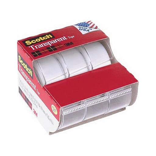 Scotch Transparent Clear Tape Refill, 0.75" x 8.33 yds., 1" Core