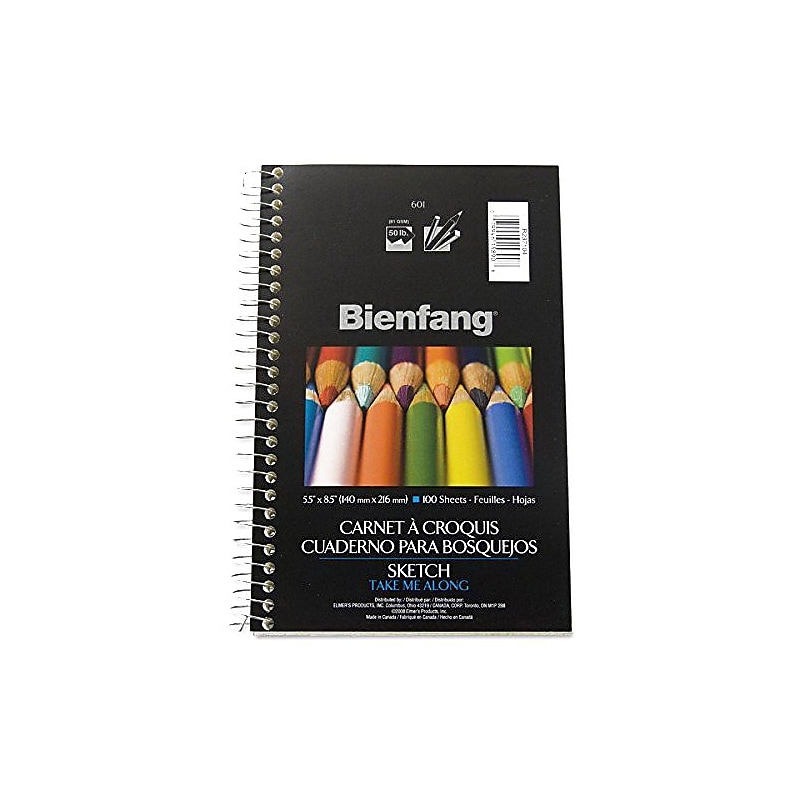 Bienfang No. 601 5.5" x 8.5" Sketch Pad, 100 Sheets/Pad (R237-104) image 1