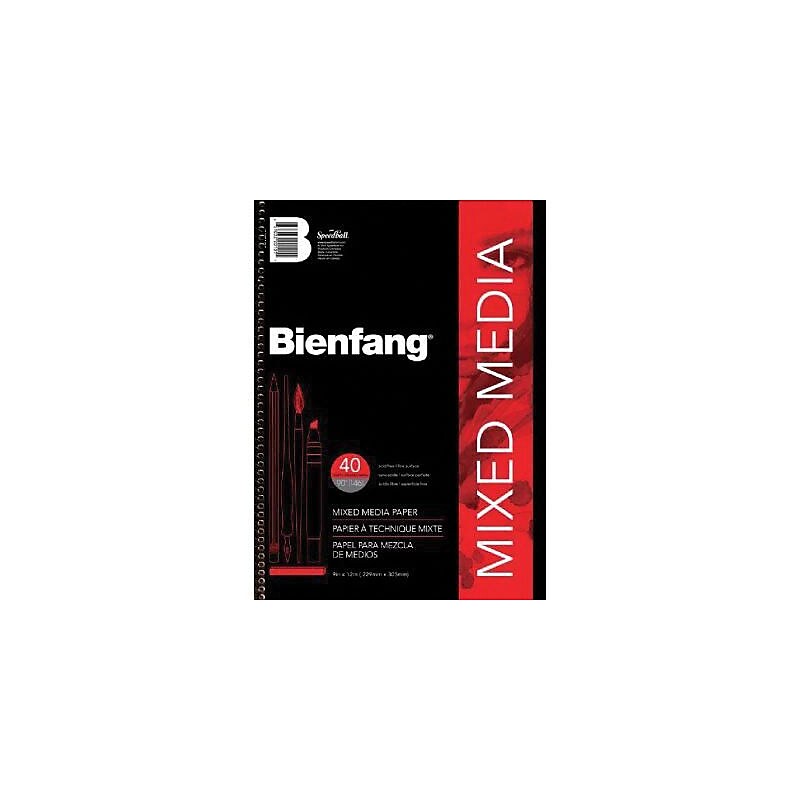 Bienfang Mixed Media Pad, 90-lb, White, 5 1/2" x 8 1/2", 40 Sheets/pad image 1