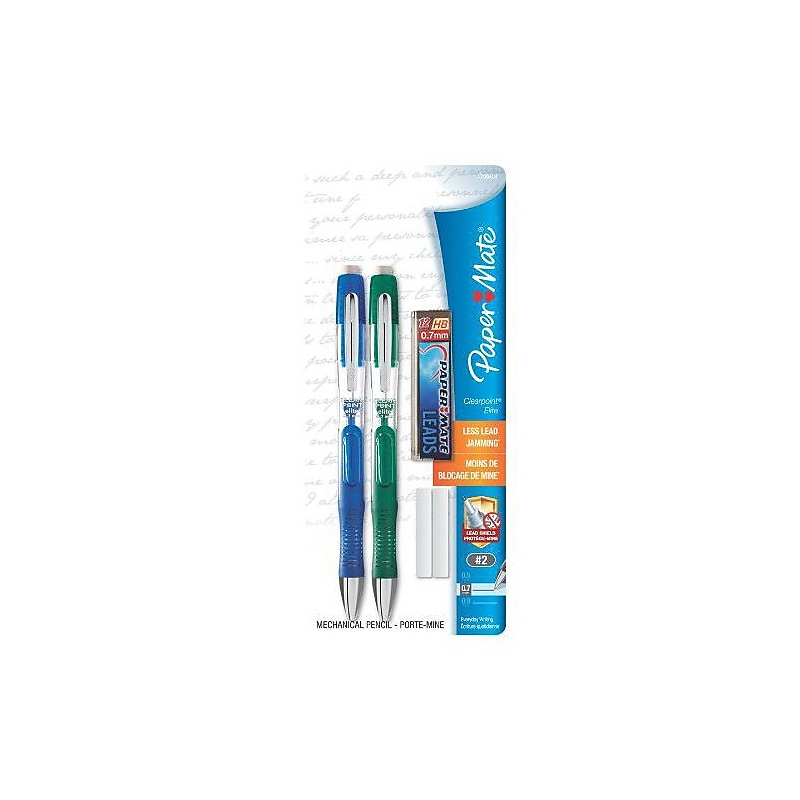 Paper Mate ClearPoint Elite Mechanical Pencil, 0.7mm, #2 Medium Lead, 2/Pack (1799404) image 1