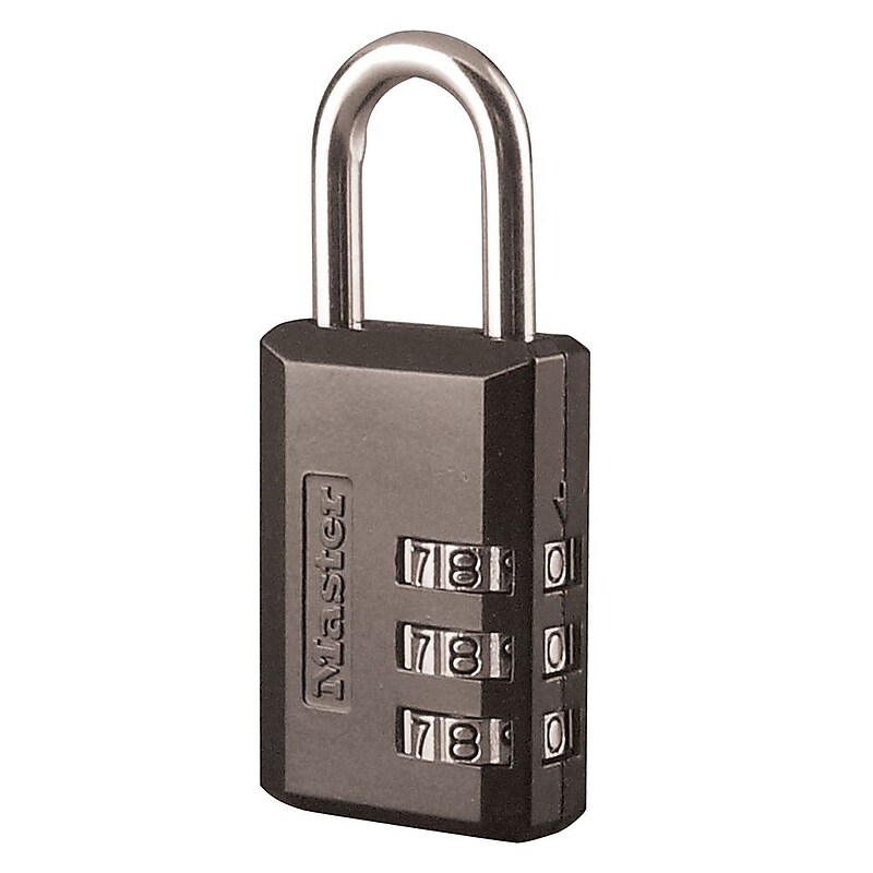 Master Lock® Combination Lock, 1 3/16", Steel, Black (647D) image 1
