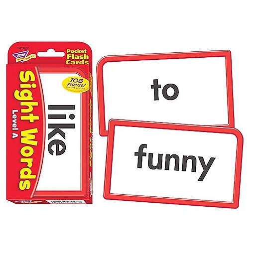 Trend® Level A Sight Words Pocket Flash Card, Multicolor (T23027