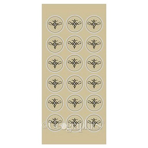 Royal Consumer Geographics Seals, Gold/Silver Foil, 54/Pack (47392