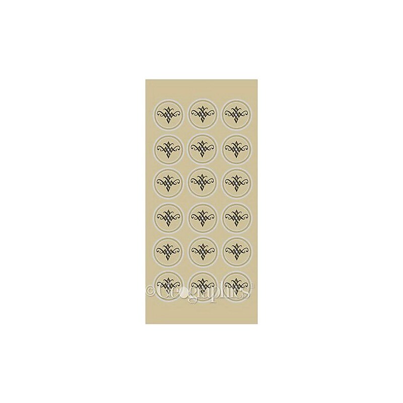 Royal Consumer Geographics Seals, Gold/Silver Foil, 54/Pack (47392) image 1
