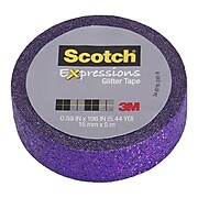 Scotch® Expressions Glitter Tape, 0.59" x 5.44 yds., Bright Violet Glitter (C514-PUR)