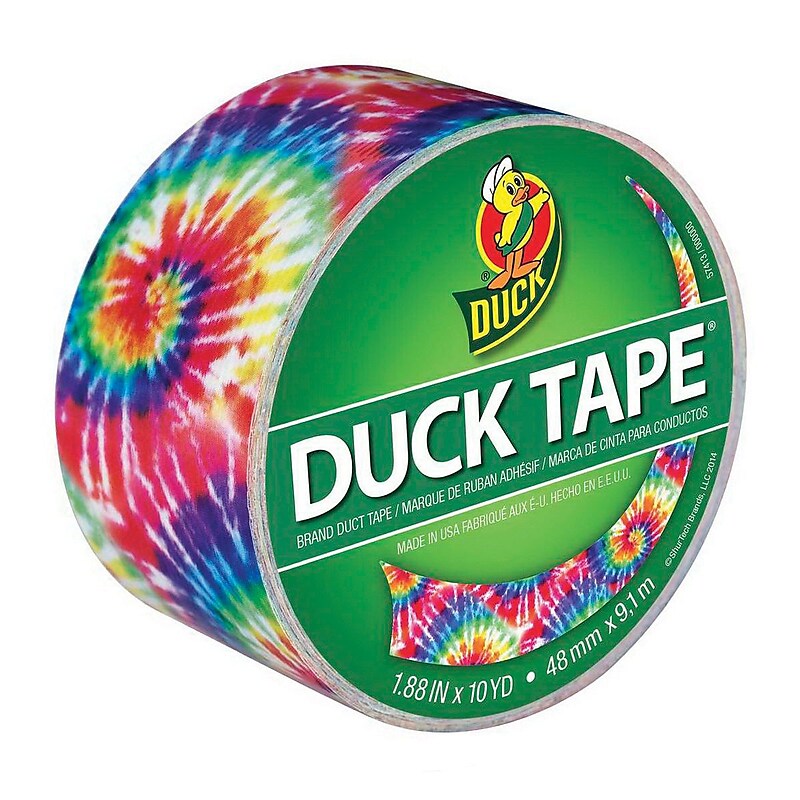 Colored Duct Tape, 1.88" x 10 Yds., 3" Core, Love Tie Dye image 1