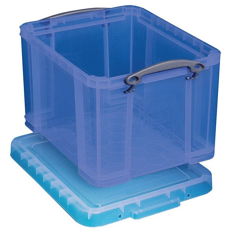 Really Useful Box 32L Snap Lid Storage Tote, Blue, Each (32TBL) image 1