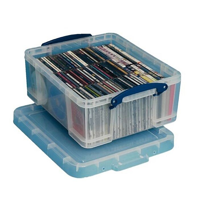 Really Useful Box 17 Liter Box with Snap Down Handles, Clear