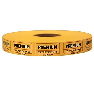 DOITOOL Rouleau De 2000 Billets De Tombola Rouges - 2,5 X 5 Cm - Numérotés Consécutivement - Entrée Événements