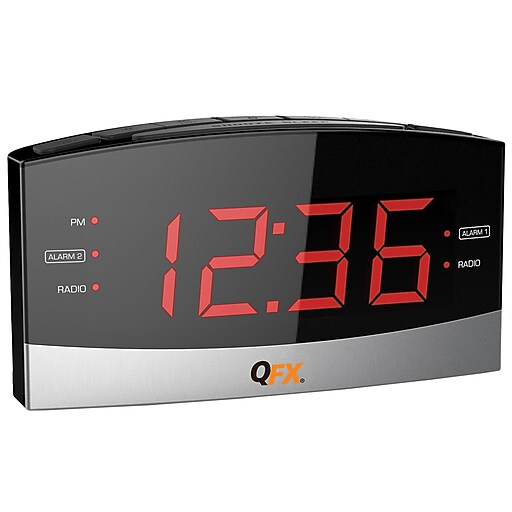 Quantum FX Alarm Clock Radio, Black (cr32) at Staples