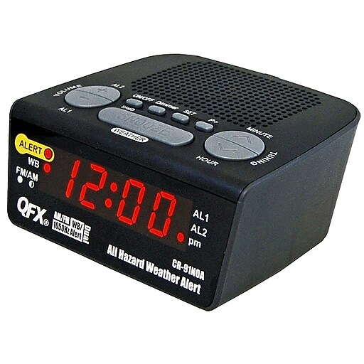 Quantum FX CR91NOA All Hazard Weather Alert Clock Radio at Staples