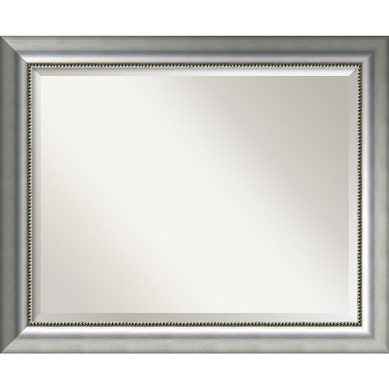 Amanti Art Vegas Burnished Silver Wall Mirror - Large 33" x 27" Silver (DSW1394352) image 1