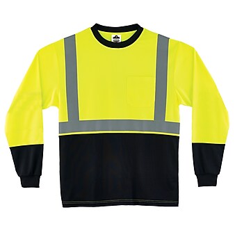 Ergodyne® GloWear 8291BK Class-2 Long Sleeve Shirt, Lime, 4XL