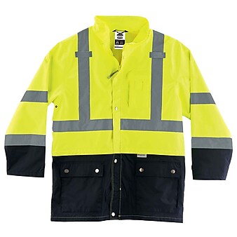 Ergodyne® GloWear 8365BK Rain Jacket, Lime, LG