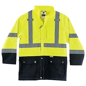Ergodyne® GloWear 8365BK Rain Jacket, Lime, 4XL