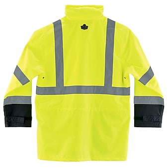 Ergodyne® GloWear 8365BK Rain Jacket, Lime, 5XL