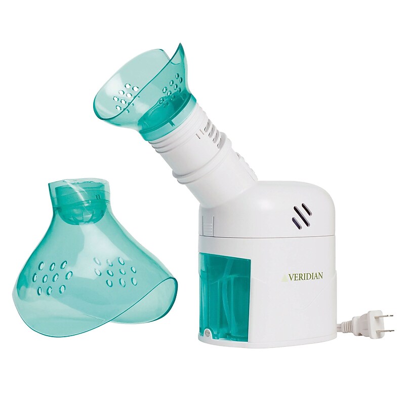 Veridian Healthcare Steam Inhaler and Beauty Mask, White/Green (11-525) image 1