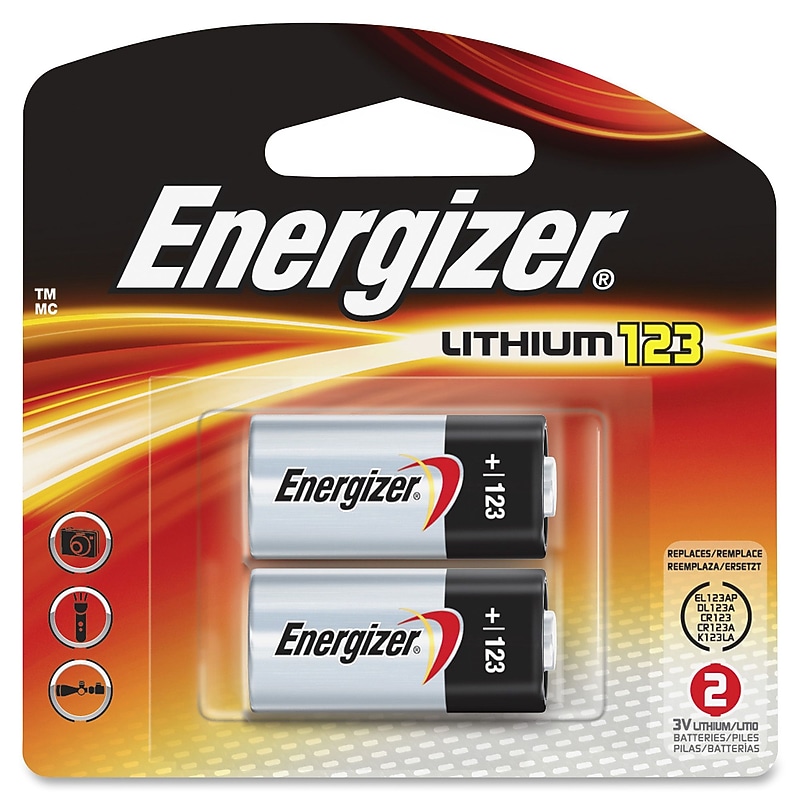 Energizer 123 Lithium Batteries, 2/Pack (T45902) image 1