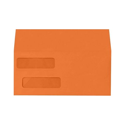 LUX Double Window Invoice Envelopes (4 1/8 x 9 1/8) 50/Box, Mandarin