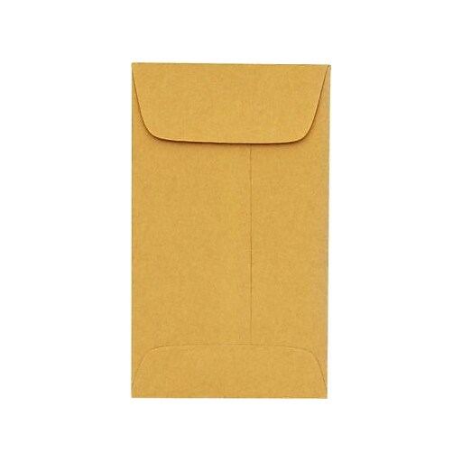 LUX Self Seal 5 1/2 Coin Envelope, 3 1/8" x 5 1/2", Brown Kraft, 50
