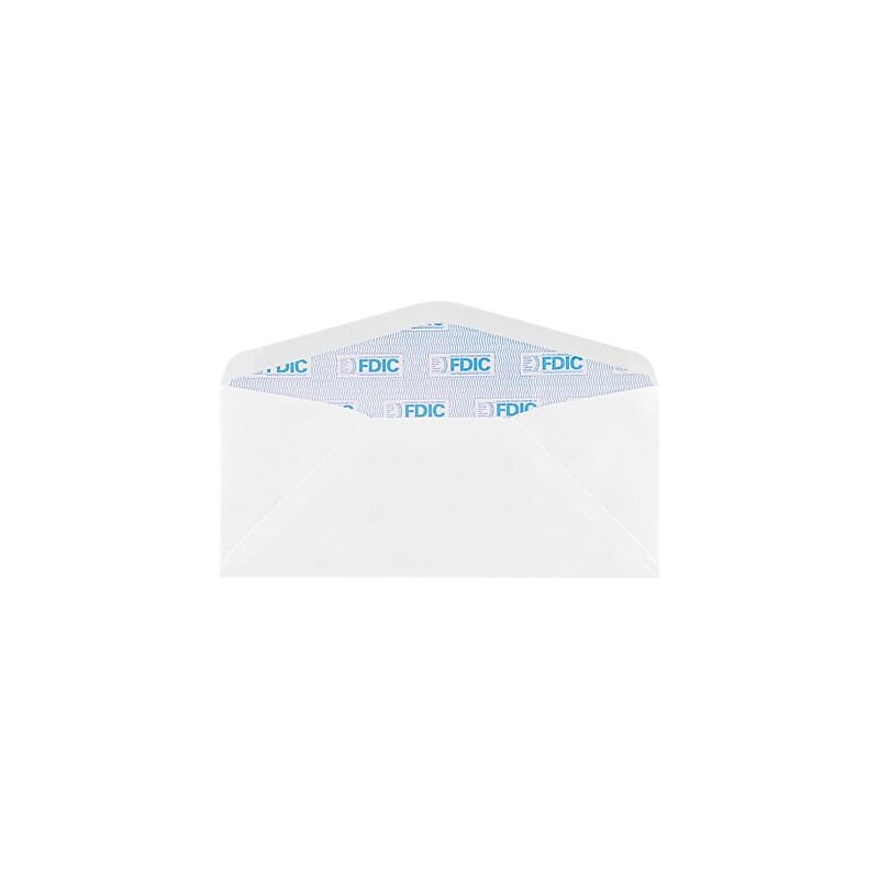 LUX #10 Regular Envelopes (4 1/8 x 9 1/2) 50/Box, 24lb. White w/ FDIC Security Tint (WS-2652-50) image 1