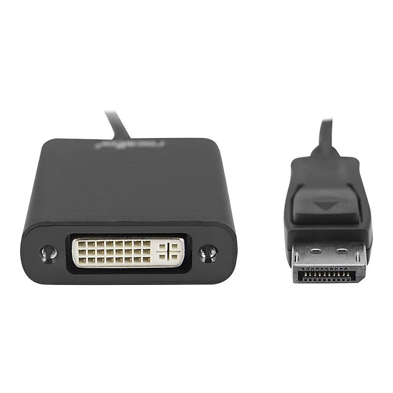 Rocstor® Y00DVI-BK 5.9" DisplayPort to DVI-D Audio/Video Adapter, Black image 1