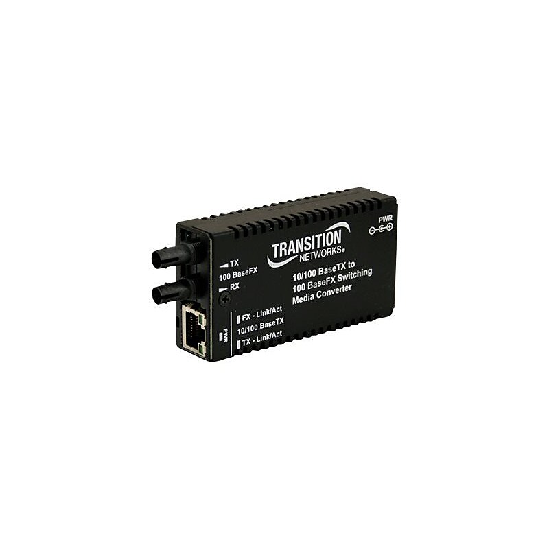 Transition Networks® Mini Fast Ethernet Transceiver/Media Converter (M/E-PSW-FX-02-NA) image 1