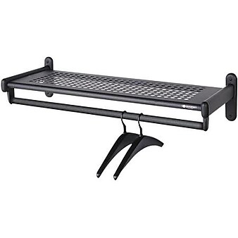 Quartet® Shelf Rack, Mounts to Wall, Black, 36"W x 9"H