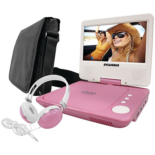 Shop Staples for Sylvania 7" Swivelscreen Portable DVD Players (pink)