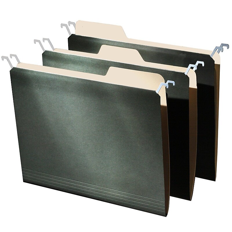 Find It®, Tab View Hanging File Folders, Letter, 9/Pack, Green (FT07032) image 1