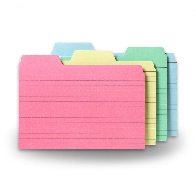 Find It 4" x 6" Tabbed Index Cards, Assorted Colors,  48/Pack (FT07218) image 1