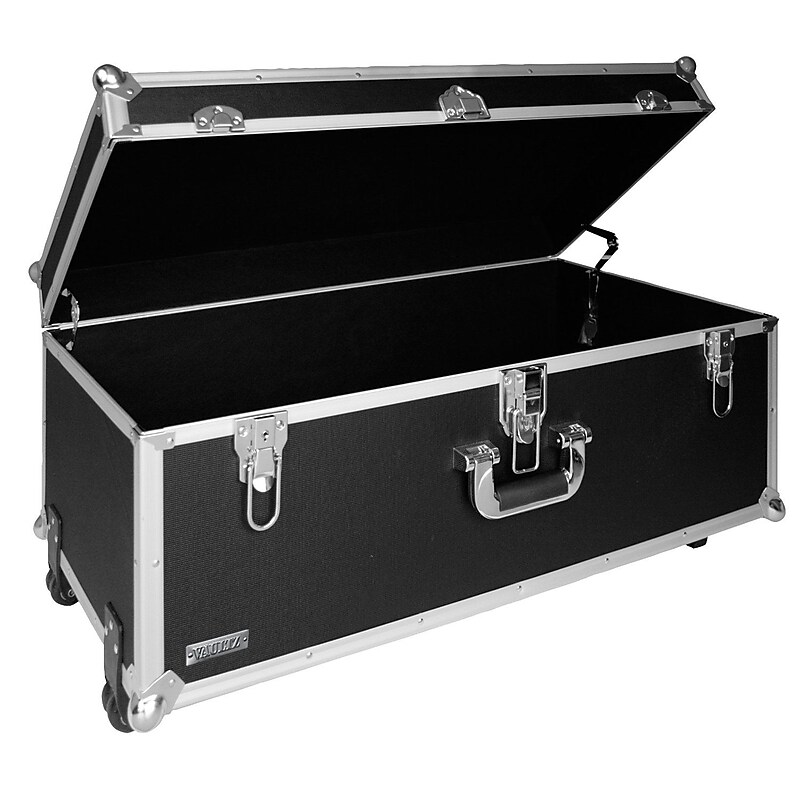 Vaultz® Locking Extra-Large Storage Chest with Wheels, Black (VZ00355) image 1