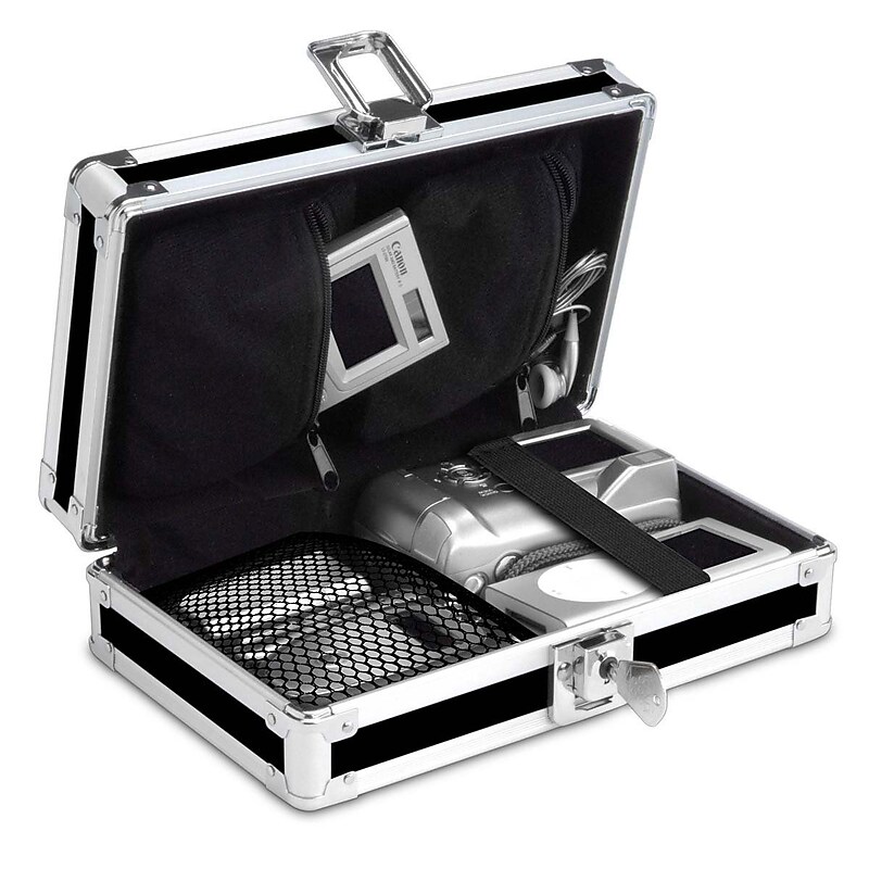 Vaultz® Locking Gadget Box, 5.5" x 8.25" x 2.25", Black (VZ01269) image 1