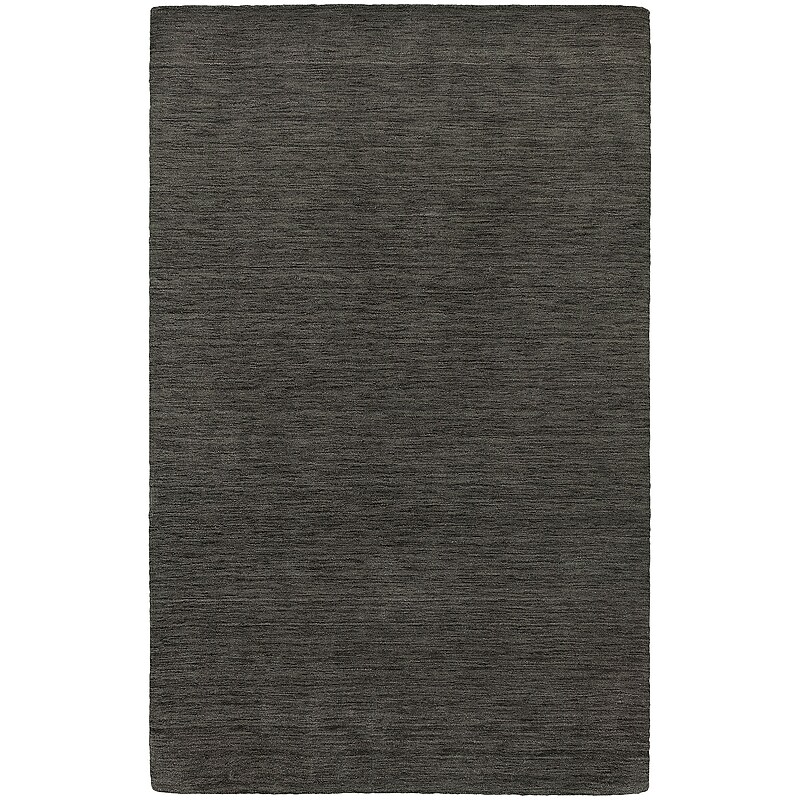 StyleHaven Transitional Solid Shag 100% Wool 5' x 8' Charcoal Area Rug  (WANO271025X8L) image 1