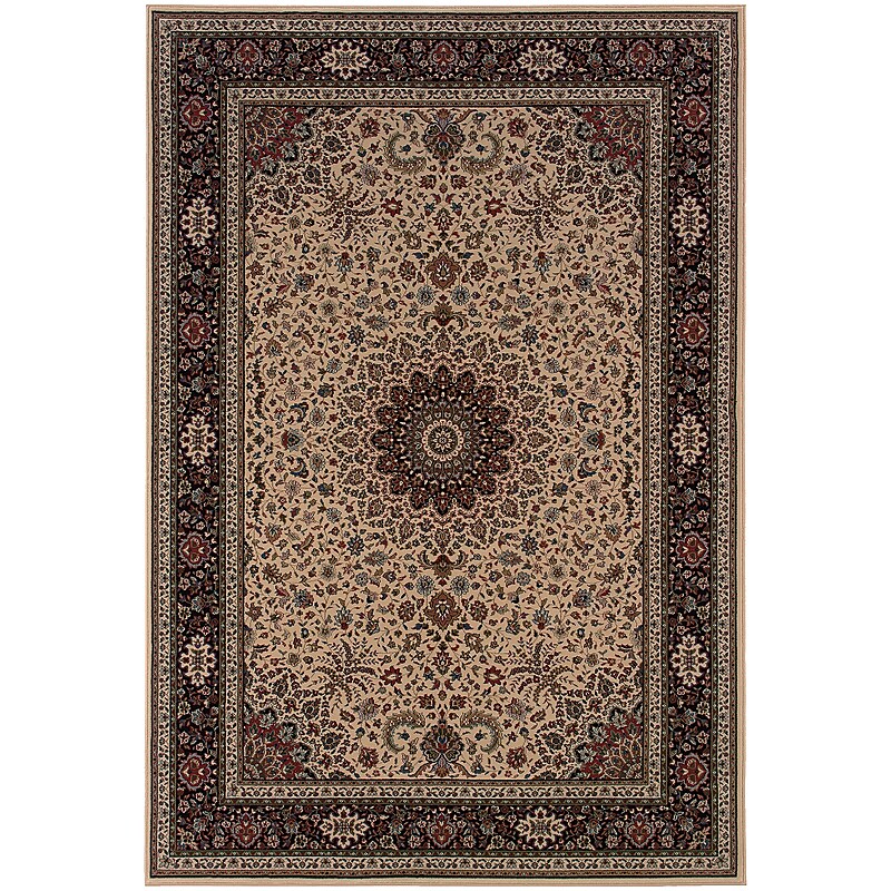 StyleHaven Traditional Polypropylene 4' x 5'9" Ivory/Black Area Rug  (WARI095I84X6L) image 1
