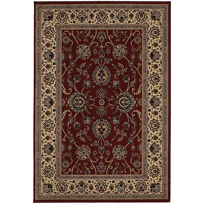 StyleHaven Traditional Polypropylene 7'10" x 11' Red/Ivory Area Rug  (WARI130/88X11L) image 1