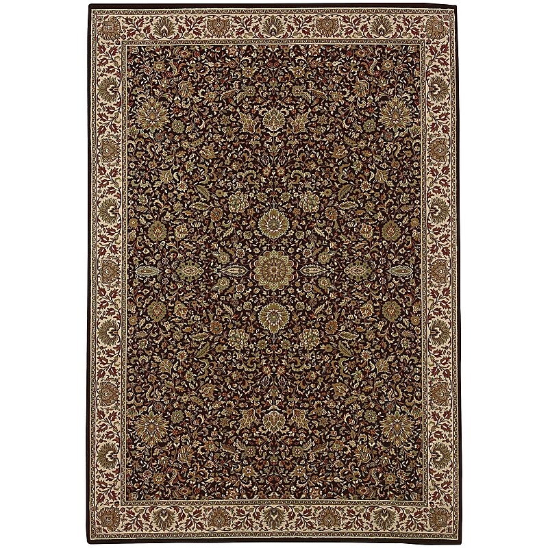 StyleHaven Traditional Polypropylene 6'7" x 9'6" Brown/Ivory Area Rug  (WARI172D26X9L) image 1